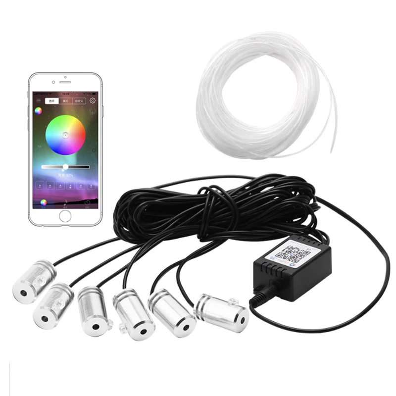 6 in 1 RGB Ambient LED with 6M Interior Decoration Car Fiber Optic Strip Light by App Control Decorative Atmosphere Lamps 12V
6 in 1 RGB Ambient LED with 6M Interior Decoration Car Fiber Optic Strip Light by App Control Decorative Atmosphere Lamps 12V