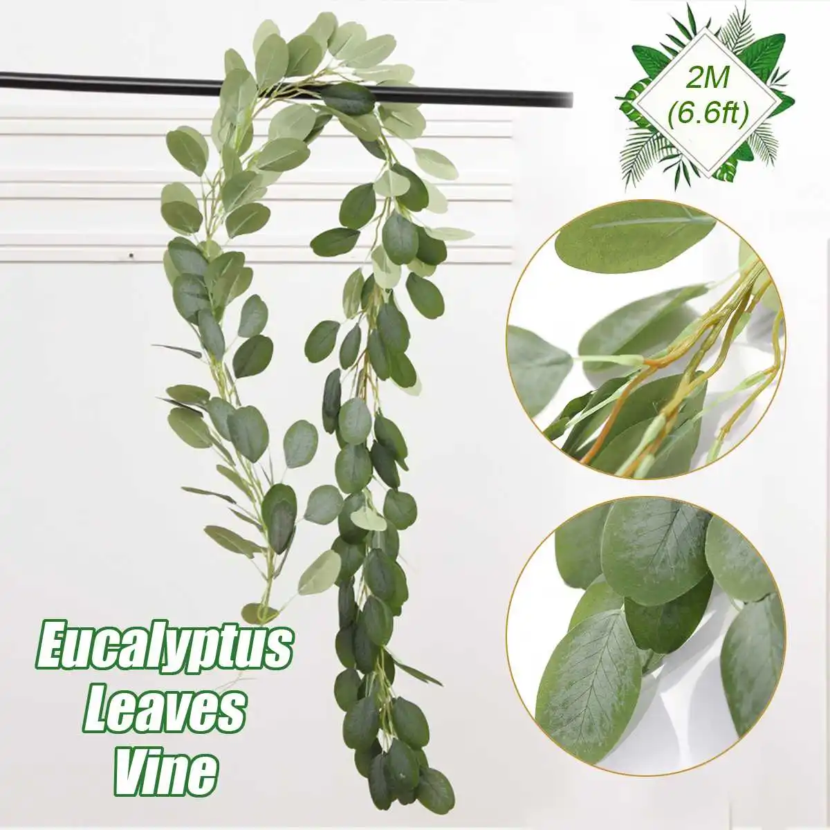 2m Long Artificial Silk ing Eucalyptus Vine Wedding Party Simulation Wicker Leaves Vine Home Garden Wall Decorations
2m Long Artificial Silk ing Eucalyptus Vine Wedding Party Simulation Wicker Leaves Vine Home Garden Wall Decorations