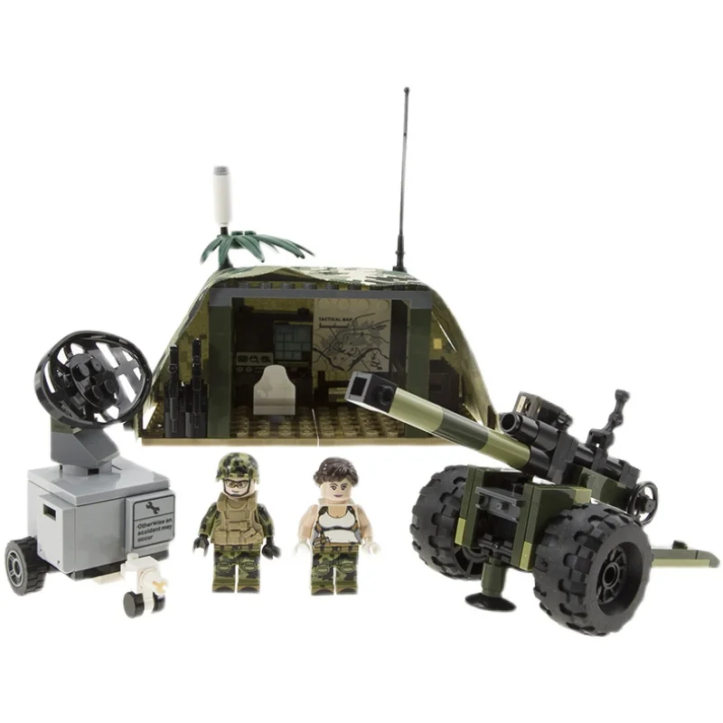 

Конструктор «сделай сам», база в стиле милитари, палатка, миниатюрный солдат, оружие, игрушка, подарок для мальчиков, детей