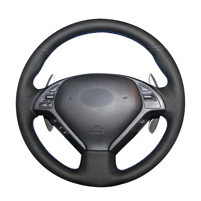 Hand-stitched Black PU Artificial Leather Car Steering Wheel Cover for Infiniti G G25 G35 G37 EX EX35 EX37 Q Q40 Q60 QX50 (US)
Hand-stitched Black PU Artificial Leather Car Steering Wheel Cover for Infiniti G G25 G35 G37 EX EX35 EX37 Q Q40 Q60 QX50 (US)