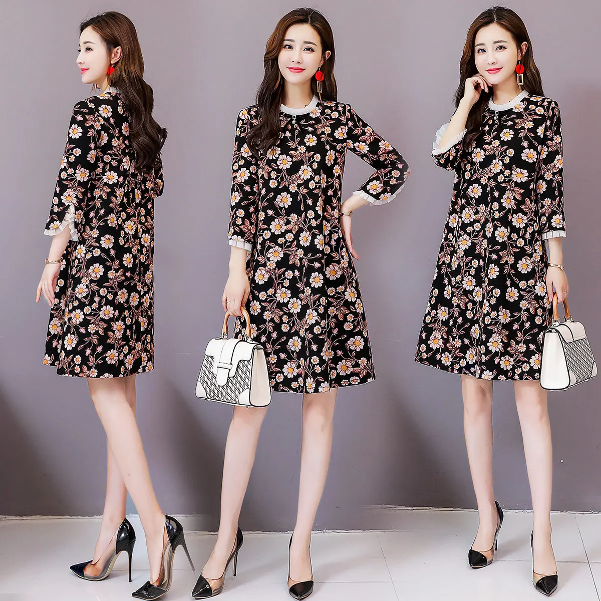 2019 New Style Summer Sleeve Casual A- line Skirt Dress Printed Large Size Summer Floral-Print MORI Series Skirt Elegant Ladies' 
2019 New Style Summer Sleeve Casual A- line Skirt Dress Printed Large Size Summer Floral-Print MORI Series Skirt Elegant Ladies'