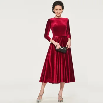 Velvet Cocktail Dresses 2020 Scoop Neck Zipper-up Sashes Tea-Length A Line Dress Women Party Customized Short Cocktail Dress
Velvet Cocktail Dresses 2020 Scoop Neck Zipper-up Sashes Tea-Length A Line Dress Women Party Customized Short Cocktail Dress