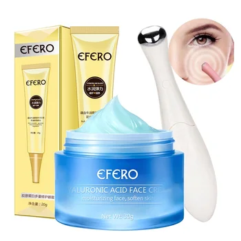 EFERO Face Moisturizer Hyaluronic Acid Cream Anti Aging Reduces Wrinkles Fine Lines Day And Night Cream Eye Cream Eye Massager 
EFERO Face Moisturizer Hyaluronic Acid Cream Anti Aging Reduces Wrinkles Fine Lines Day And Night Cream Eye Cream Eye Massager