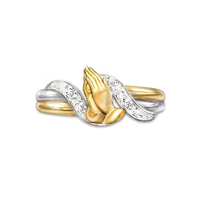 MD "Faith's Embrace" Praying Hands Ring Hip-Hop Plating Gold Lady Praying Hands Zircon Ring Blessings for Family Friends Praying
MD "Faith's Embrace" Praying Hands Ring Hip-Hop Plating Gold Lady Praying Hands Zircon Ring Blessings for Family Friends Praying