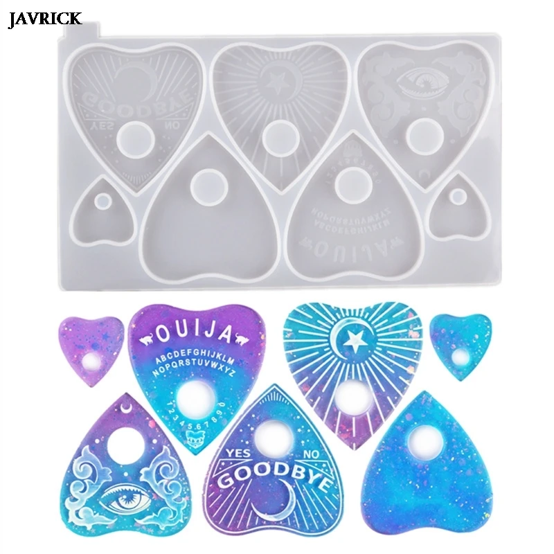 Gothic Ouija Board Heart Pendant Keychain Resin Casting Mold Ouijas Planchette with Hole Silicone Resin Mold Art Crafts
Gothic Ouija Board Heart Pendant Keychain Resin Casting Mold Ouijas Planchette with Hole Silicone Resin Mold Art Crafts