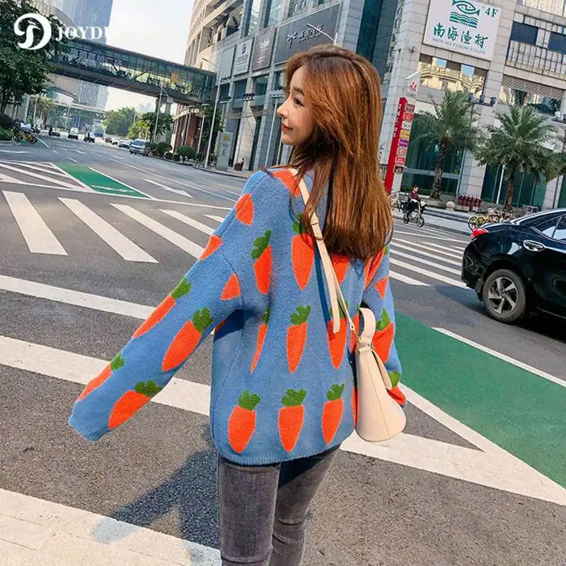 JOYDU New Korean Streetwear Loose Lazy Pullover Knit Sweater Women Carrot Cartoon Jacquard Winter Warm Jumper Casual Sweet Tops
JOYDU New Korean Streetwear Loose Lazy Pullover Knit Sweater Women Carrot Cartoon Jacquard Winter Warm Jumper Casual Sweet Tops