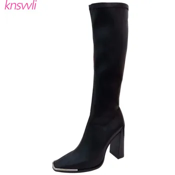 Knsvvli Runway Metal Square Toe Knee High Boots Women Black Genuine Leather Winter Shoes Woman Chunky High Heels Long Boots
Knsvvli Runway Metal Square Toe Knee High Boots Women Black Genuine Leather Winter Shoes Woman Chunky High Heels Long Boots