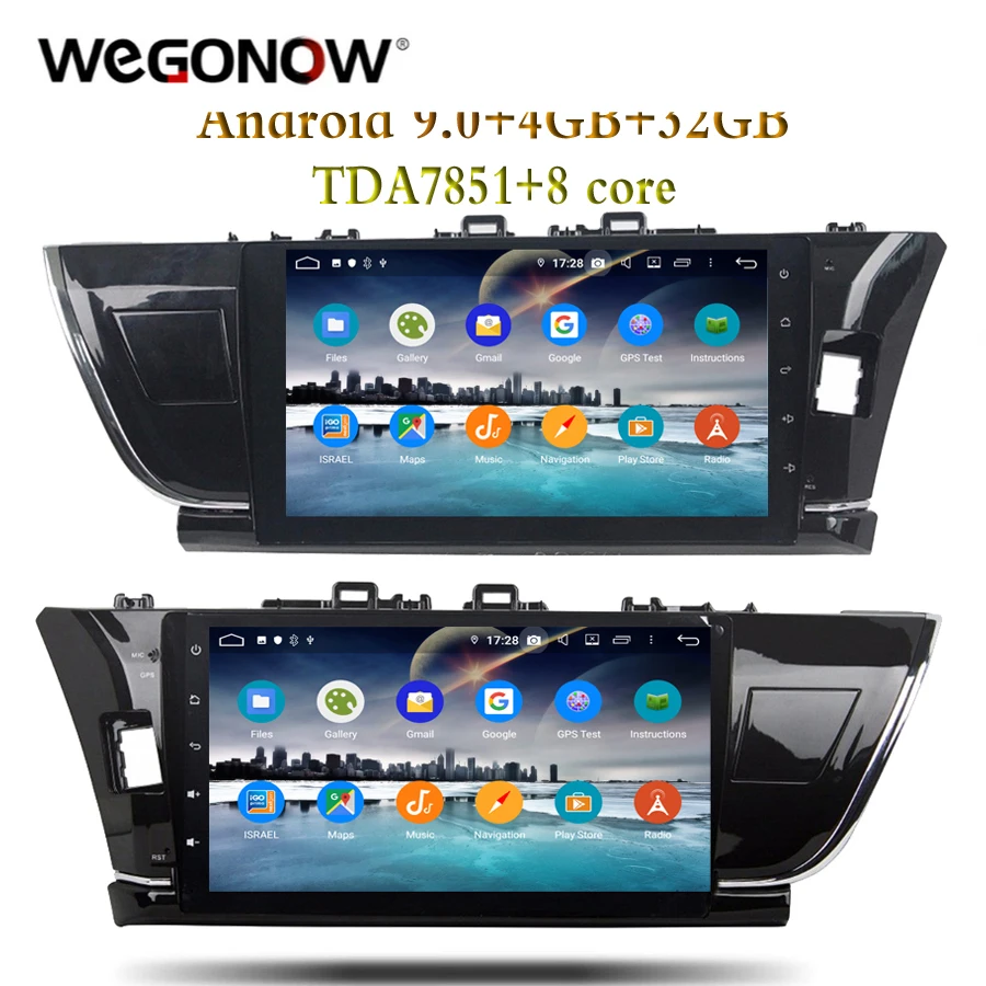 TDA7851 Android 9.0 For Toyota COROLLA 2014 2015 left right 4GB+32GB Car DVD Player Wifi 4G Bluetooth RDS RADIO GPS Glonass Map |
