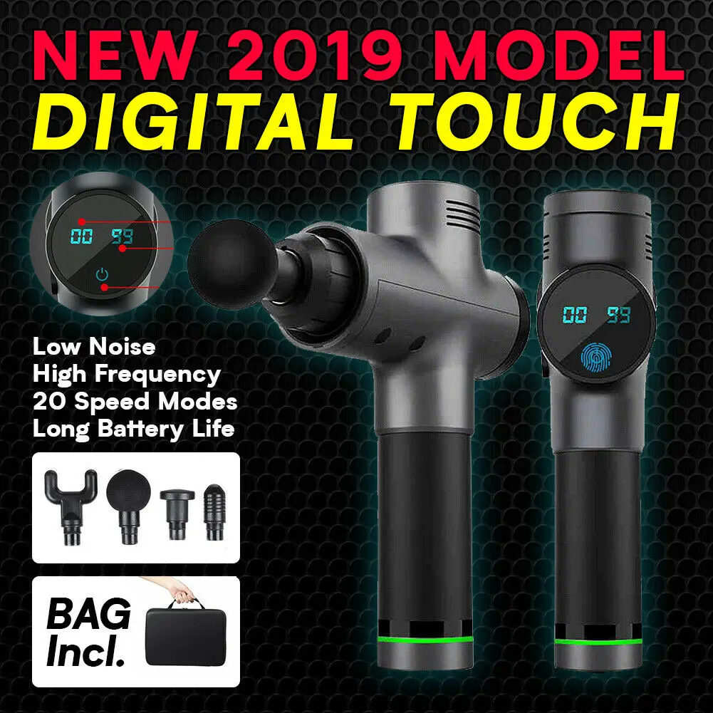 LED Touch Screen Body Massage Electric Vibrating Therapy Guns 20 Speed Relaxation Massage Relax Muscle Massager 4 Heads AU Plug
LED Touch Screen Body Massage Electric Vibrating Therapy Guns 20 Speed Relaxation Massage Relax Muscle Massager 4 Heads AU Plug