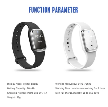 Ultrasonic Control Mosquito Electronic Mosquito Repellent Bracelet Outdoor Portable Mosquito Repellent With Time Display
Ultrasonic Control Mosquito Electronic Mosquito Repellent Bracelet Outdoor Portable Mosquito Repellent With Time Display
