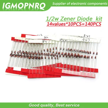 14values each 10PCS=140PCS 0.5W regulator 3.3v-30v 1/2w Zener Diode component Assorted kit 3V3 4V7 5V1 6V2 6V8 7V5 8V2 30V
14values each 10PCS=140PCS 0.5W regulator 3.3v-30v 1/2w Zener Diode component Assorted kit 3V3 4V7 5V1 6V2 6V8 7V5 8V2 30V