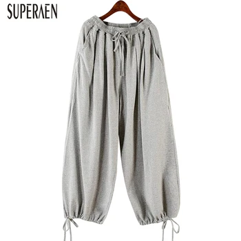 SuperAen Drawstring Summer and Spring New 2020 Long Pants Women Pluz Size Casual Solid Color High-Waisted Fashion Pants Female
SuperAen Drawstring Summer and Spring New 2020 Long Pants Women Pluz Size Casual Solid Color High-Waisted Fashion Pants Female
