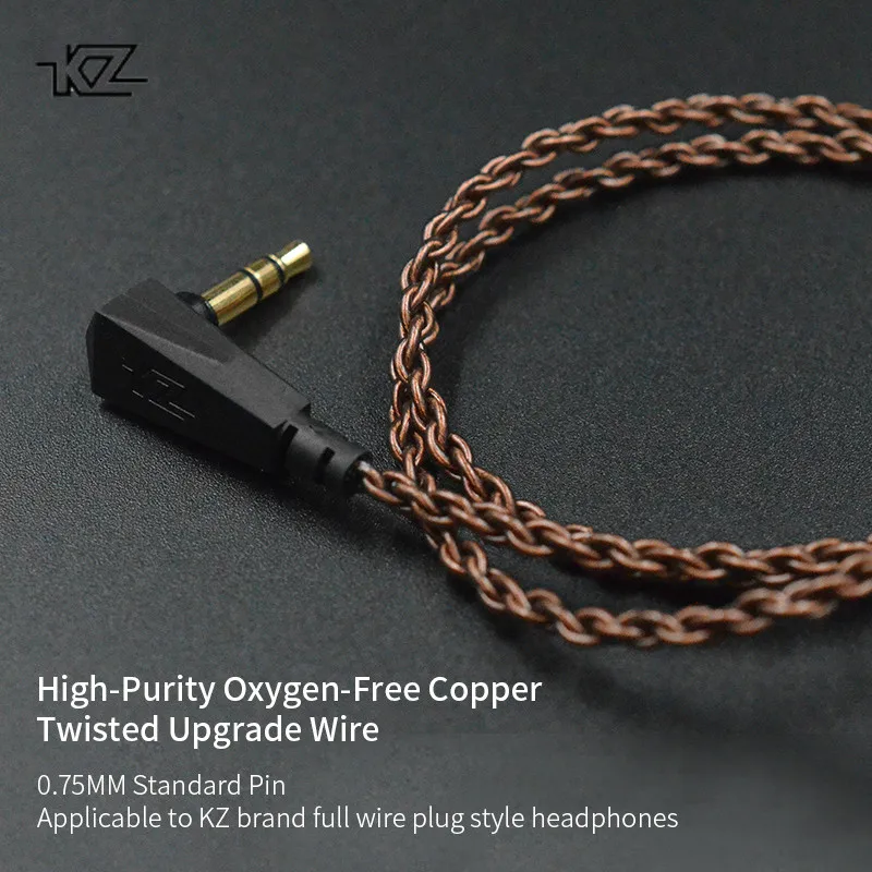 Фото KZ ZS10 ZST ZS3 высокочистый изогнутый медный кабель 2pin для Z10 ZSN CCA C10 V80 | Электроника