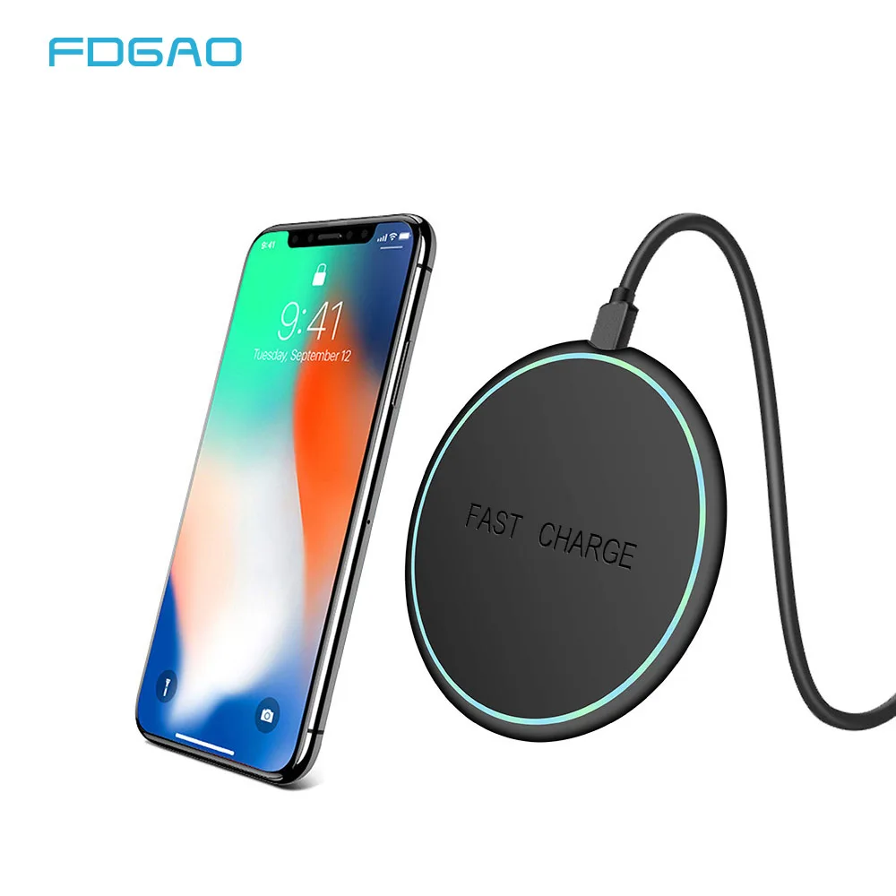 FDGAO Qi Wireless Charger Pad for iPhone X XS MAX 8 XR Samsung S9 S10 S8 S10E 15W/10W Fast Wireless Charging Dock Phone Charger
FDGAO Qi Wireless Charger Pad for iPhone X XS MAX 8 XR Samsung S9 S10 S8 S10E 15W/10W Fast Wireless Charging Dock Phone Charger
