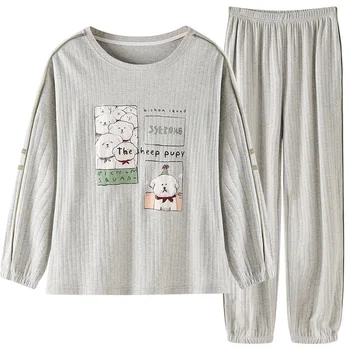 Pajamas women's autumn new style thin long-sleeved trousers simple and comfortable two-piece suit home service
Pajamas women's autumn new style thin long-sleeved trousers simple and comfortable two-piece suit home service