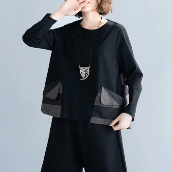 COIGARSAM Vintage Striped Patchwork Loose New Spring blusas womens tops and blouses Black 3077
COIGARSAM Vintage Striped Patchwork Loose New Spring blusas womens tops and blouses Black 3077
