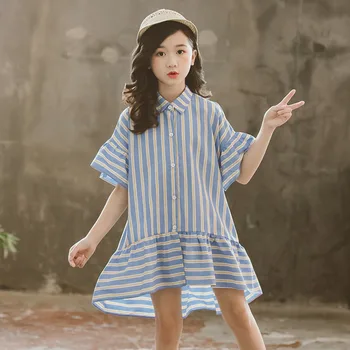 YourSeason New 2020 Summer Girls Mini Shirt Dress Loose Casual Baby Girl Blue Stripe Fashion Button Elegant Dresses Flare Sleeve
YourSeason New 2020 Summer Girls Mini Shirt Dress Loose Casual Baby Girl Blue Stripe Fashion Button Elegant Dresses Flare Sleeve