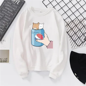Fashion Autumn Winter Women Sweatshirts Plus Velvet Loose Cola Can Cat Pattern Loose Printed Pullover Clothes Hot
Fashion Autumn Winter Women Sweatshirts Plus Velvet Loose Cola Can Cat Pattern Loose Printed Pullover Clothes Hot