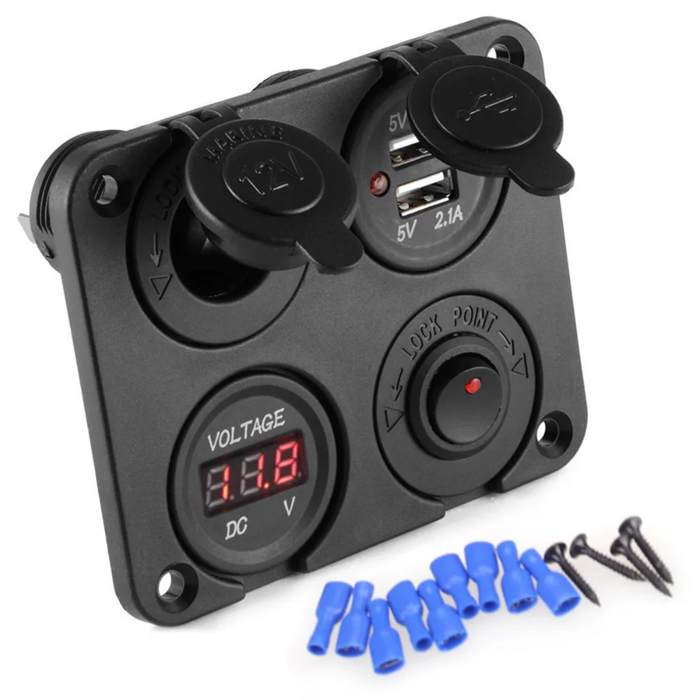 New Car Charger Cigarette Lighter Socket Dual USB Chargers Switch Adapter Charger With 9 Terminals For GPS 12V-24V Vehicle Boat
New Car Charger Cigarette Lighter Socket Dual USB Chargers Switch Adapter Charger With 9 Terminals For GPS 12V-24V Vehicle Boat