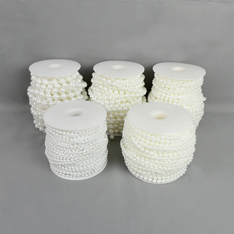 Description Picture 5 of item3M Imitation Pearl Beads Line Chain DIY Craft Bracelet Chain Jewelry Trim Lace Ribbon Wedding Decoration Sewing Accessories