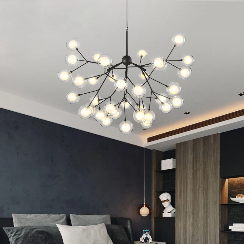 Modern Nordic LED Black Metal Glass Dandelion Hanging Chandelier for Bedroom Living Dining Room Lobby Loft Minimalist Decor lamp
Modern Nordic LED Black Metal Glass Dandelion Hanging Chandelier for Bedroom Living Dining Room Lobby Loft Minimalist Decor lamp