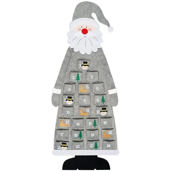 Christmas Felt Advent Calendar Wall Hanging Santa Advent Calendar with Pockets 24 Days Reusable Gray
Christmas Felt Advent Calendar Wall Hanging Santa Advent Calendar with Pockets 24 Days Reusable Gray