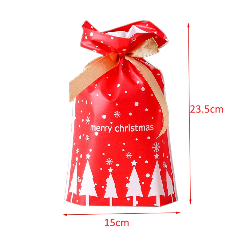 100 pcs merry christmas gift bags santa claus xmas tree packing