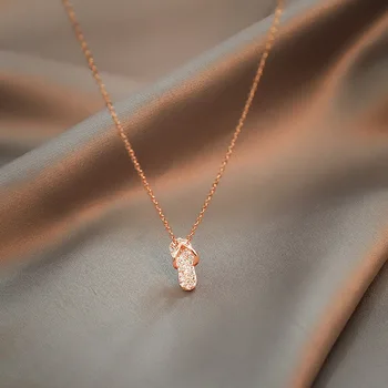 Simple Micro Pave Full of Crystals Small Slippers Titanium Steel Necklace Women's Korean-style INS Sweet Versatile Choker Neck O
Simple Micro Pave Full of Crystals Small Slippers Titanium Steel Necklace Women's Korean-style INS Sweet Versatile Choker Neck O