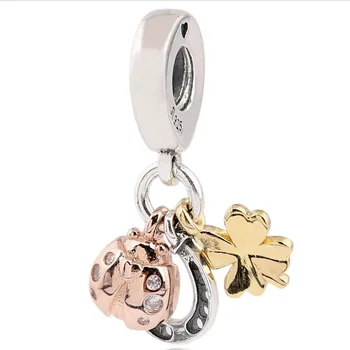 New 925 Sterling Silver Charm Mixed Metal Horseshoe Clover And Ladybird Pendant Beads Fit Pandora Bracelet Bangle Diy Jewelry
New 925 Sterling Silver Charm Mixed Metal Horseshoe Clover And Ladybird Pendant Beads Fit Pandora Bracelet Bangle Diy Jewelry