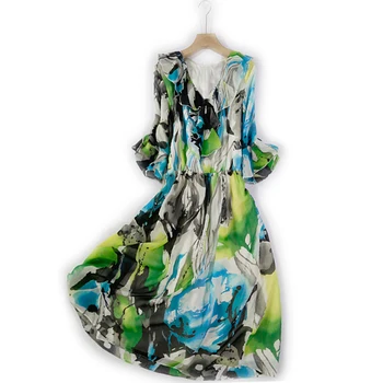 Real Silk Bohemian Dress Summer 2020 New Print Vestidos Verano Ruffles Mid-Calf V-Neck Half Sleeve Dress Sundress
Real Silk Bohemian Dress Summer 2020 New Print Vestidos Verano Ruffles Mid-Calf V-Neck Half Sleeve Dress Sundress