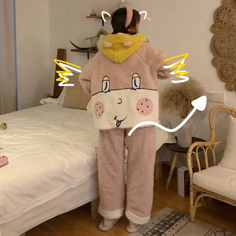 Pajamas Women's Autumn And Winter 2019 New Style Korean-style Thick Two-Piece Set Cartoon Animation Loose-Fit Homewear Set Adora
Pajamas Women's Autumn And Winter 2019 New Style Korean-style Thick Two-Piece Set Cartoon Animation Loose-Fit Homewear Set Adora