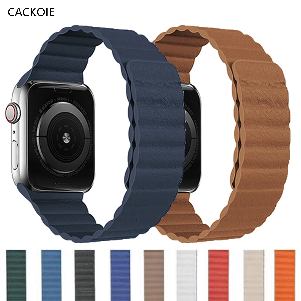 Magnetic strap for apple watch Leather loop For apple watch band 44mm 40mm 6 SE Replacement iWatch series 5 4 3 2 1 watchbands
Magnetic strap for apple watch Leather loop For apple watch band 44mm 40mm 6 SE Replacement iWatch series 5 4 3 2 1 watchbands