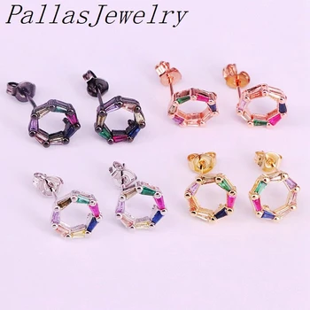 10Pairs Rainbow cz micro pave Round Shape Paved Zircon Stud Earrings women Earring
10Pairs Rainbow cz micro pave Round Shape Paved Zircon Stud Earrings women Earring