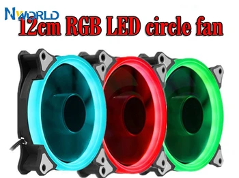 120mm RGB Case circle Cooling or double circle Fan 12cm With RGB LED Ring For Computer Cooler Color Radiator Fan
120mm RGB Case circle Cooling or double circle Fan 12cm With RGB LED Ring For Computer Cooler Color Radiator Fan