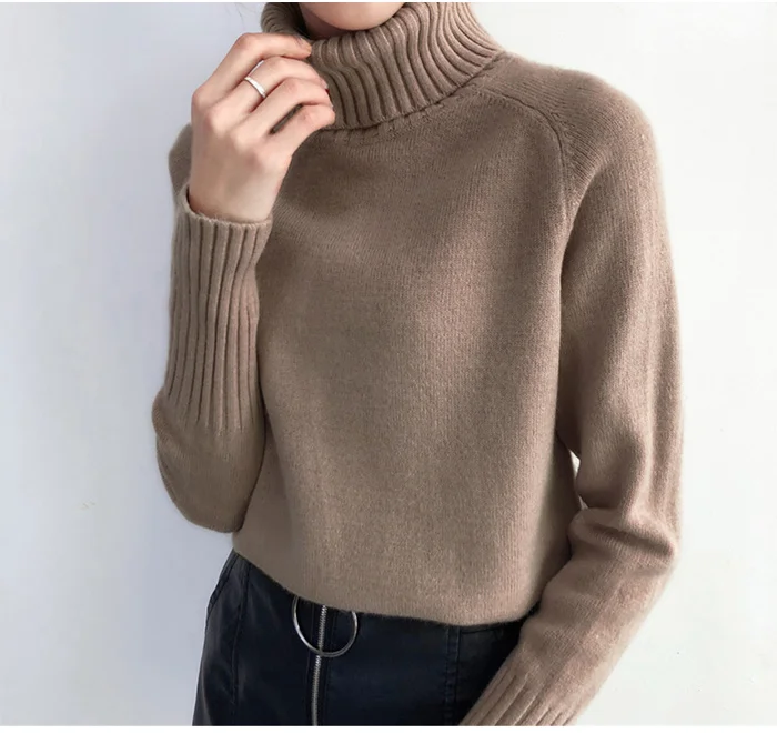 autumn winter cashmere knitted women sweater and pullover female