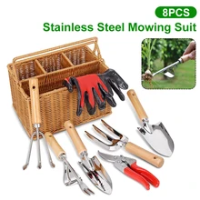8 Piece Garden Tool Set with Basket, Stainless Steel Extra Heavy Duty Pruner Gardening Hand Tools Kit with Wood Handle For Gifts
8 Piece Garden Tool Set with Basket, Stainless Steel Extra Heavy Duty Pruner Gardening Hand Tools Kit with Wood Handle For Gifts