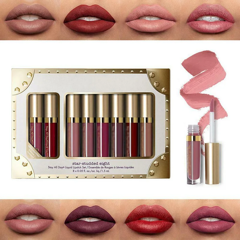 8 Pcs Liquid Lipstick Lip Glaze Star Studded Long Lasting Non-stick for Women SSwell
8 Pcs Liquid Lipstick Lip Glaze Star Studded Long Lasting Non-stick for Women SSwell