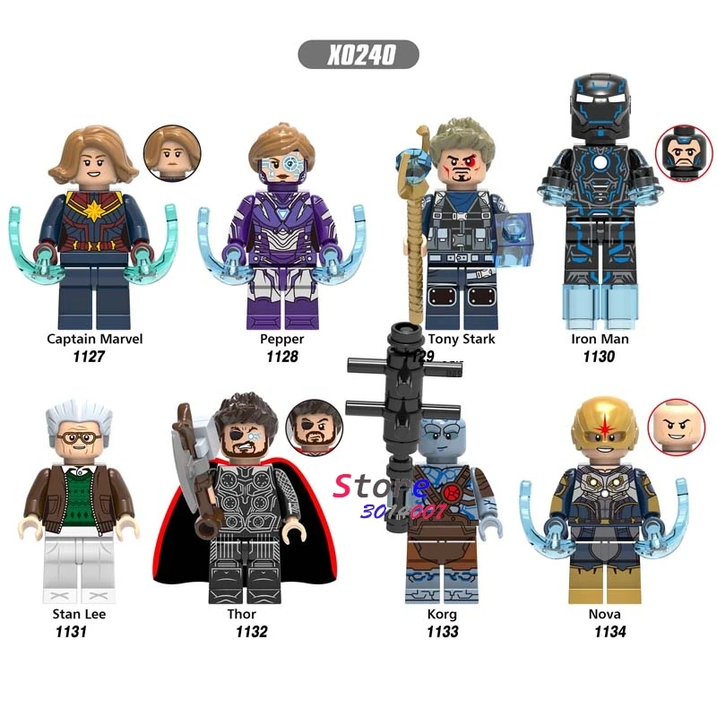 Single Avengers Endgame Captain Marvel Iron Man Pepper Tony Stark Thor Korg Nova building blocks Kids Toys
Single Avengers Endgame Captain Marvel Iron Man Pepper Tony Stark Thor Korg Nova building blocks Kids Toys