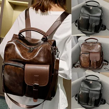 Fashion Women's Outdoor Simple Retro Zipper Contrast Color Backpack Travel Bag Capacity Zip Pocket Backpack Practical bag
Fashion Women's Outdoor Simple Retro Zipper Contrast Color Backpack Travel Bag Capacity Zip Pocket Backpack Practical bag