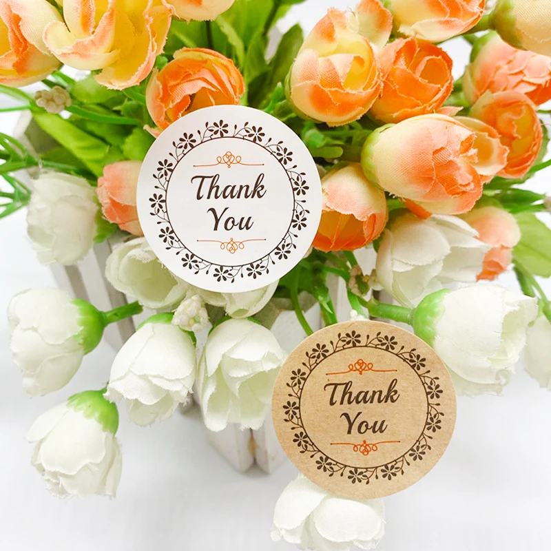 1200 шт. винтажные цветочные круглые наклейки THANK YOU | Дом и сад