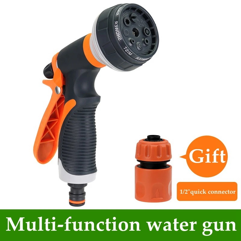 

Garden Watering Gun 8 Pattern Multi-function Irrigation Car Washing Cleaning Yard Sprayer Nozzle Water Hose Household Shower