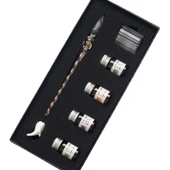 7PCS/SET Spiral Pattern Glass Pen Dip Writing Ink Crystal Signature Pens Set for School Decoration Gifts Art Supplies
7PCS/SET Spiral Pattern Glass Pen Dip Writing Ink Crystal Signature Pens Set for School Decoration Gifts Art Supplies
