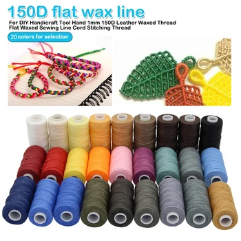 50Meters/Roll Flat Waxed Thread 150D Wax String Cord Sewing Craft Tool Portable for DIY Handicraft Leather Products Waxed Thread
50Meters/Roll Flat Waxed Thread 150D Wax String Cord Sewing Craft Tool Portable for DIY Handicraft Leather Products Waxed Thread