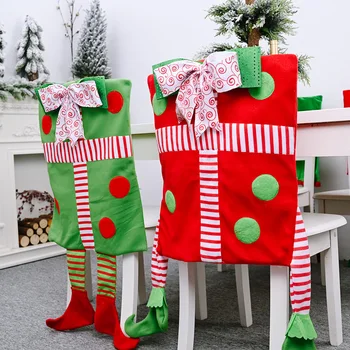 Christmas Chair Cover Elf Trousers Hanger Leg Chair Cover Gift Box Hanging Leg Chair Cover Home Decoration Accessories 
Christmas Chair Cover Elf Trousers Hanger Leg Chair Cover Gift Box Hanging Leg Chair Cover Home Decoration Accessories