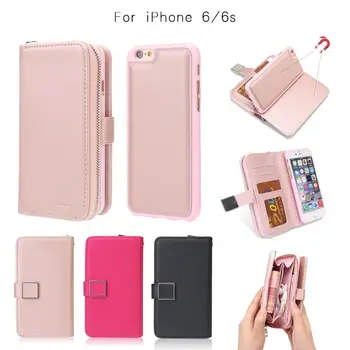 PU leather luxury smooth Can be seperated Magnetic Zipper bag with buckle wallet case for iphone 6 6s 
PU leather luxury smooth Can be seperated Magnetic Zipper bag with buckle wallet case for iphone 6 6s