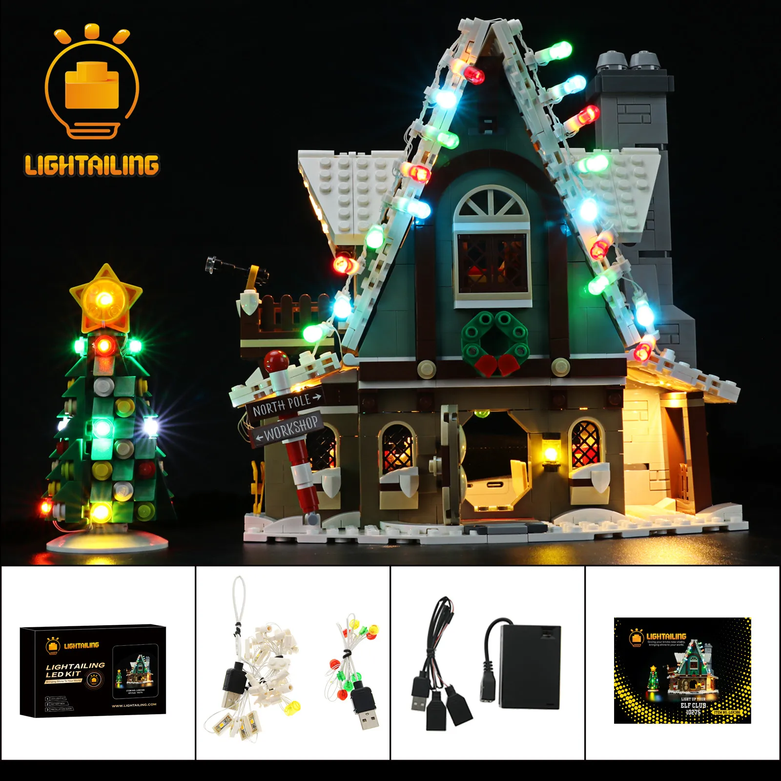 LIGHTAILING LED Light Kit For 10275 Elf Club House Building Blocks Set (NOT Include the Model) Bricks Toys for Children
LIGHTAILING LED Light Kit For 10275 Elf Club House Building Blocks Set (NOT Include the Model) Bricks Toys for Children