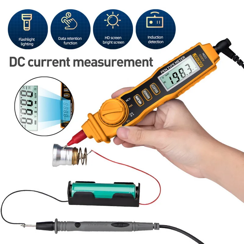 A3002 Digital Multimeter Pen Type 4000 Counts with Non Contact AC/DC Voltage Resistance Diode Continuity Tester Tool
A3002 Digital Multimeter Pen Type 4000 Counts with Non Contact AC/DC Voltage Resistance Diode Continuity Tester Tool