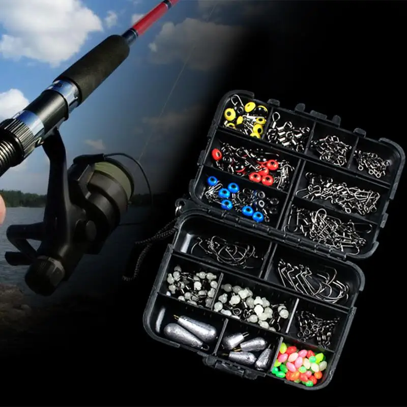 Fishing Set Tackle Box 177pcs/Set Metal Portable Swivels Clamp Hooks Tools Decoy Fishing Accessories Set Practical Durable
Fishing Set Tackle Box 177pcs/Set Metal Portable Swivels Clamp Hooks Tools Decoy Fishing Accessories Set Practical Durable
