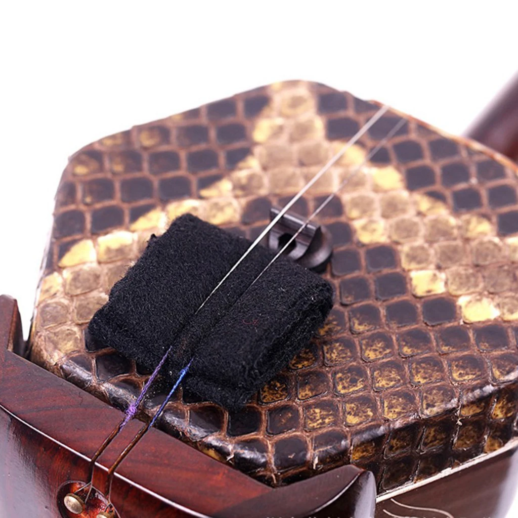 Portable 2Pcs Black Chinese Erhu Mute Silencer Pads Silencing Mats 15.3 x 4.4cm Portable 2Pcs Black Chinese Erhu Mute Silencer Pads Silencing Mats 15.3 x 4.4cm