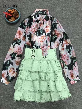 2020 Spring Summer Party Sexy Club Suits Women Bow Collar Vintage Print Long Sleeve Shirts+High Waist Lace Skirt Set Two Piece
2020 Spring Summer Party Sexy Club Suits Women Bow Collar Vintage Print Long Sleeve Shirts+High Waist Lace Skirt Set Two Piece